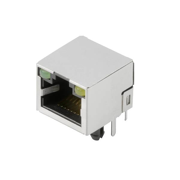 Weidmüller RJ45C5 R1U 2.8N4G/Y RL Leiterplattensteckverbinder modulare RJ45-Buchse, Cat. 5 , THT/THR-Lötanschluss, Schirmung: Ja, LED: Ja, Gold über Nickel, Tape 2562950000 Buchse Polzahl Sensoren 12 Schwarz 200 St.