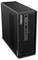 Schwarzer Lenovo ThinkStation P3 Ultra kompakter Desktop-Tower mit Wabenfront-Gitter und vorderen Anschlüssen