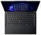 Draufsicht auf einen geöffneten Lenovo ThinkPad-Laptop mit Windows auf dem Bildschirm, der die Tastatur, den TrackPoint, das Touchpad und den Netzschalter zeigt.