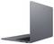Silber-Samsung-Laptop, teilweise geöffnet, von der Seite betrachtet mit sichtbarer Tastatur und schlankem Profil auf weißem Hintergrund.