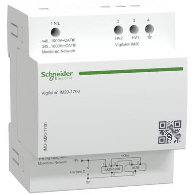 Schneider Electric VigiloHM IM20-1700 Überwachungsmodul mit N/L-, HV1-, HV2- und Erdungsanschlüssen für ein überwachtes Netzwerk.