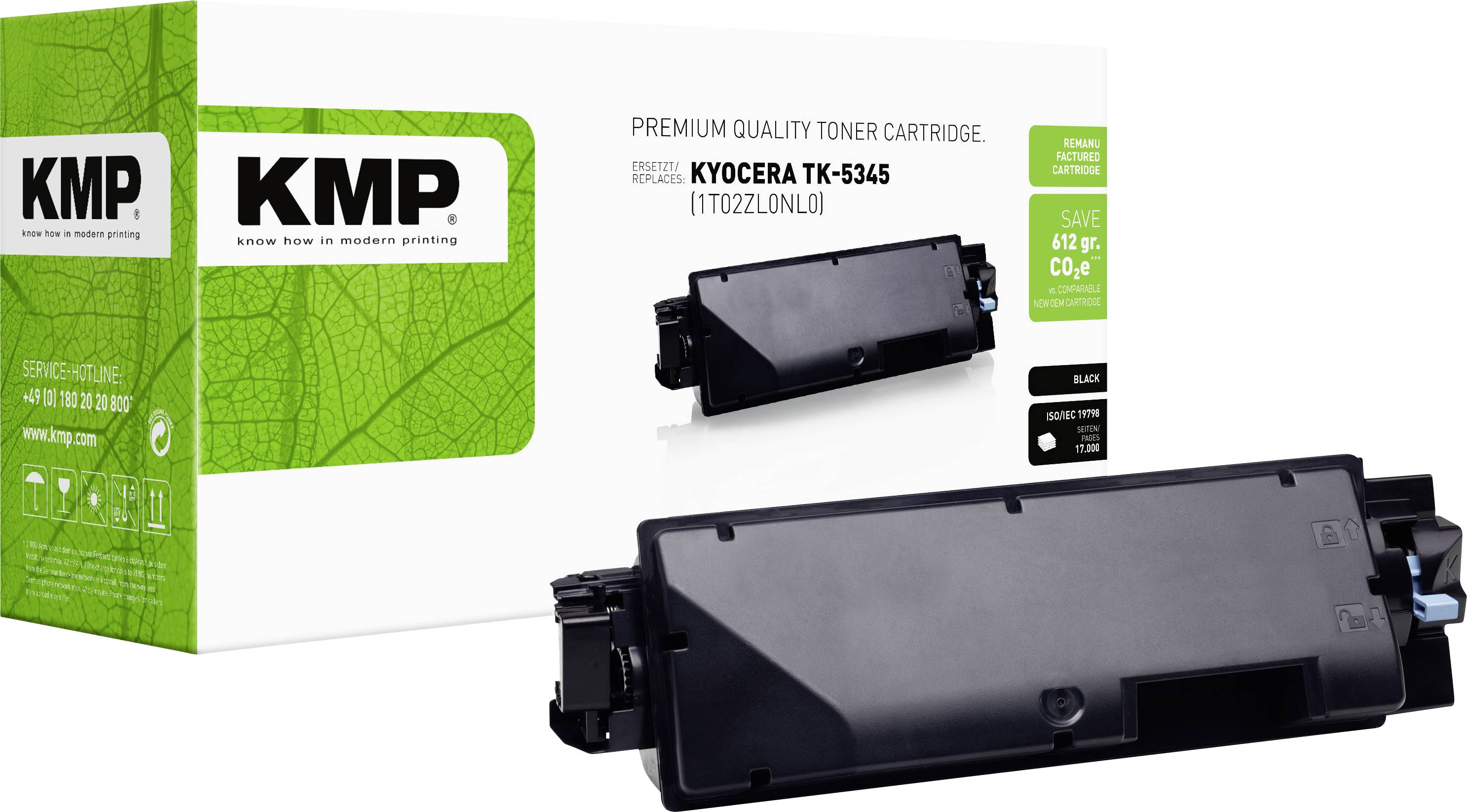 KMP Toner vervangt Kyocera TK5345K (1T02ZL0NL0) Compatibel Zwart 17000 bladzijden 2932,0000 2932,0000