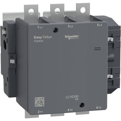 Schneider Electric Easy TeSys Control-Schütz, ein graues elektrisches Schaltgerät mit drei oberen Anschlüssen und Modell LC1E300 M5.