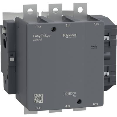 Schneider Electric EasyTeSys Steuerungsschütz, Modell LC1E300 N5, mit drei oberen und unteren Stromversorgungsklemmen mit den Bezeichnungen L1-L3 und T1-T3.