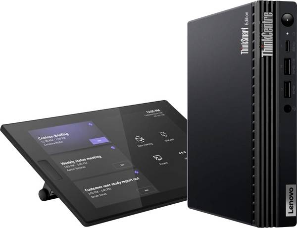 Lenovo ThinkSmart Tiny Kit Konferenzsystem USB-C® (USB 3.2 Gen 1), RJ45, HDMI®, Audio, stereo (3.5 mm Klinke), Bluetooth®, USB-A, Wi-Fi 6E (802.11ax) Schwarz