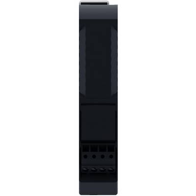 Schwarze rechteckige elektronische Gerätefrontplatte mit kleinem Display oben, belüftetem mittleren Bereich und mehreren Anschlüssen sowie Anzeigelampen unten.