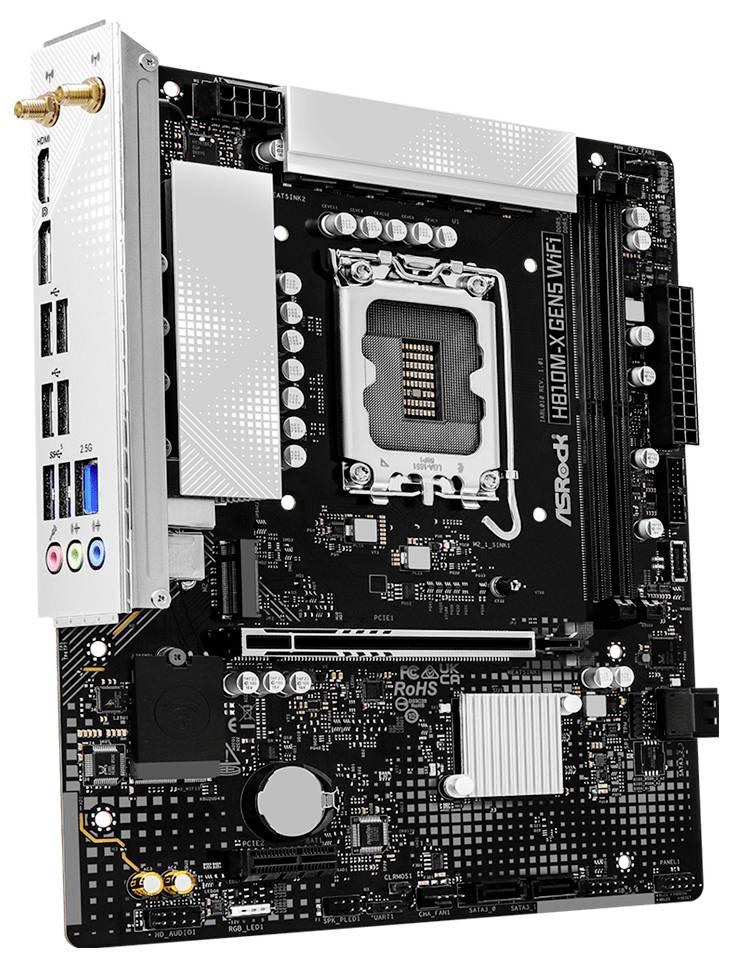ASRock H810M-X GEN5 WIFI 1851 mATX Mainboard Sockel (PC) Intel® LGA 1851 Formfaktor (Details) ATX-2