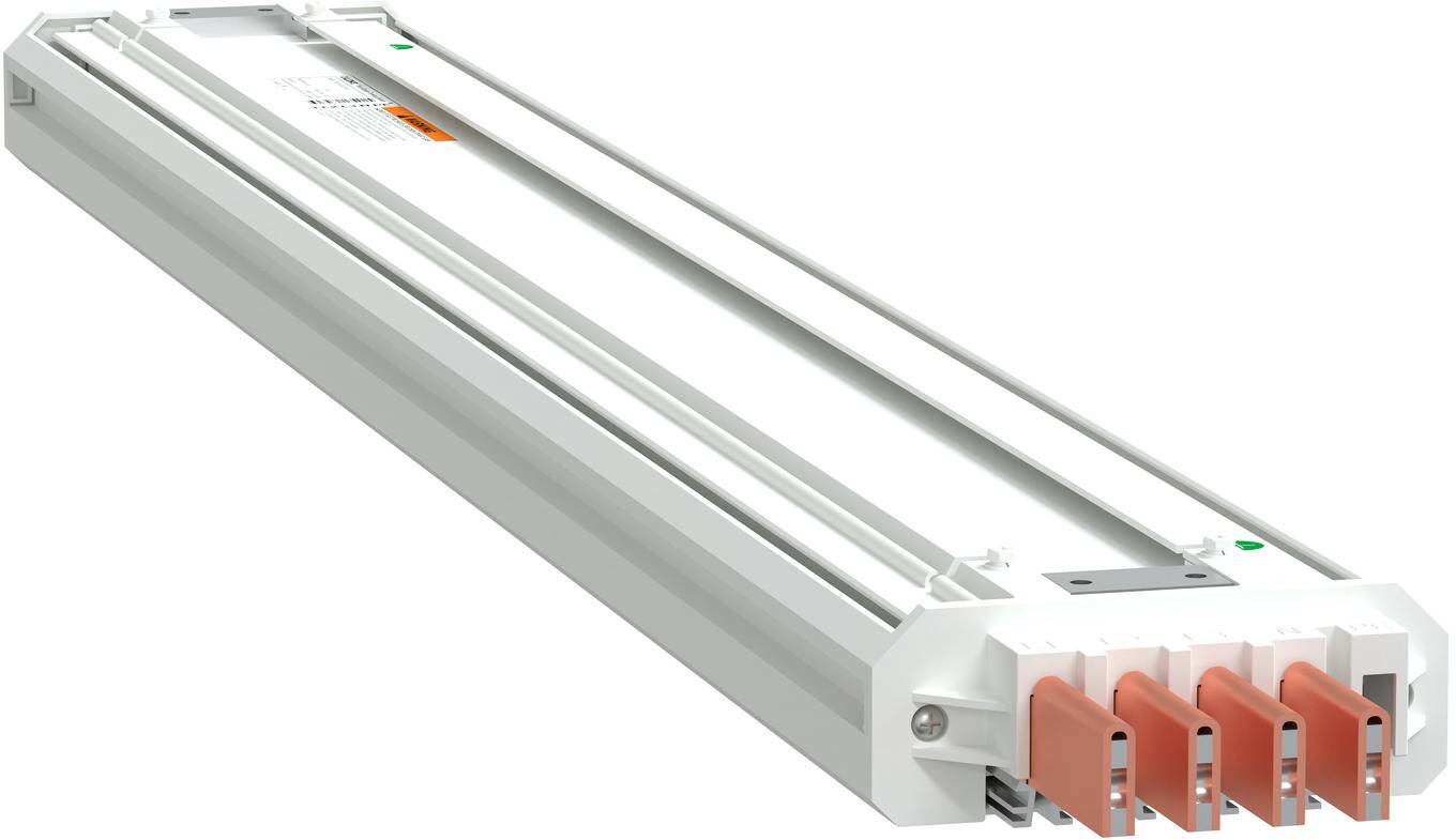 Schneider Electric ITSC400ES42STAE Offene Schienenverteilerlänge, I-Line Track, 400A, 3L+N+PE (PE Gehäuse), IP42, Maße (600 bis 1190mm), weiß RAL9003 Schienenverteilerlänge Weiß 1 St.