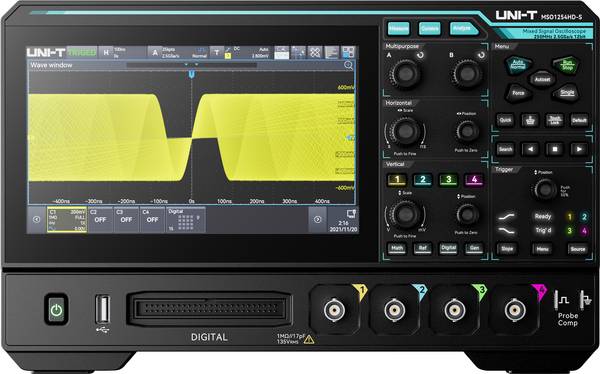 Uni-T MSO1254HD-S Digital-Oszilloskop, Analog-Oszilloskop  250 MHz  2.5 GSa/s 100 Mpts 12 Bit Mixed-Signal (MSO), Funktionsgenerator, Spectrum-Analyser 1 St.