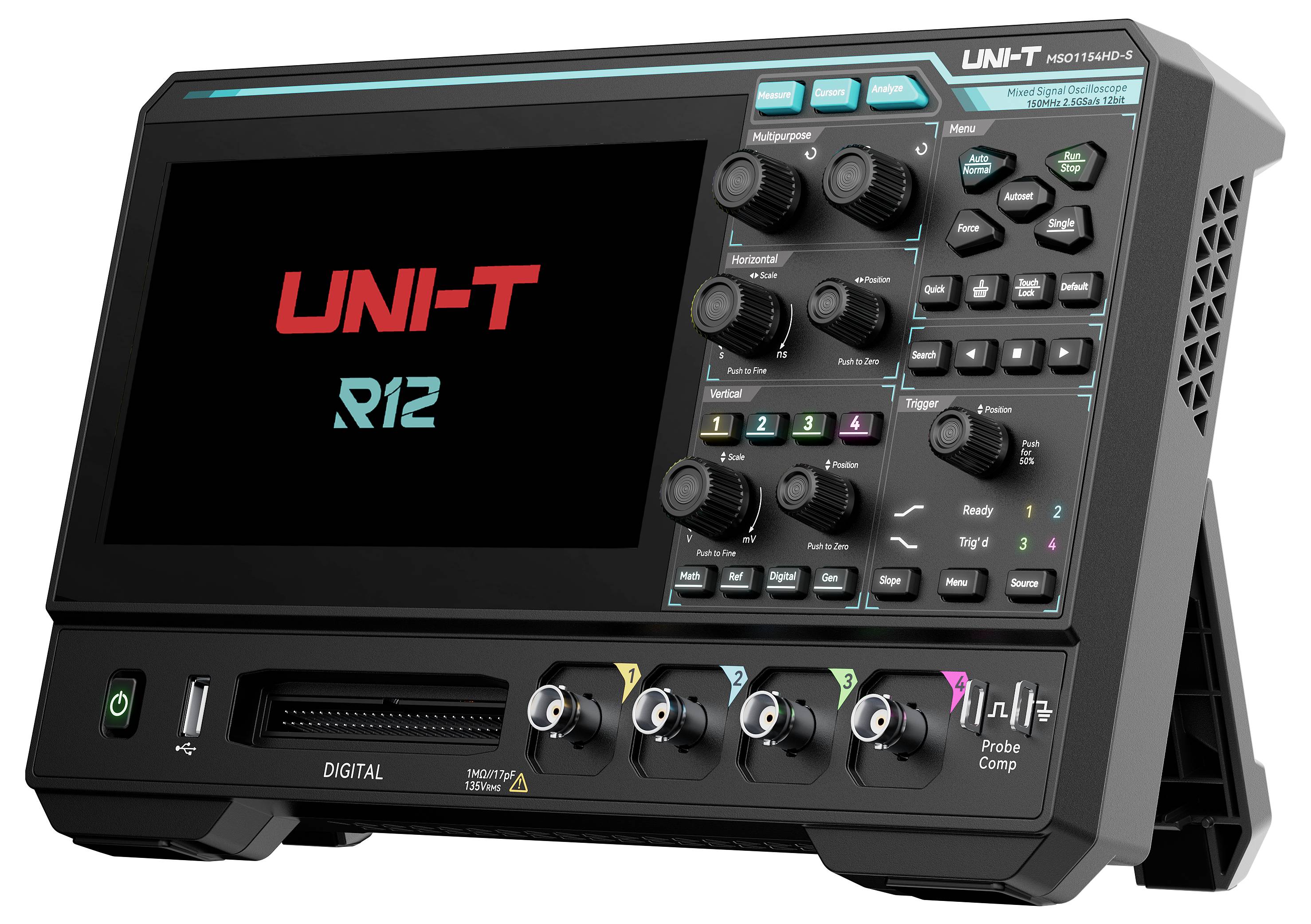 Uni-T MSO1154HD-S Digital-Oszilloskop, Analog-Oszilloskop 150 MHz 2 GSa/s 200 Mpts 12 Bit Mixed-Signal (MSO), Funktionsg-1