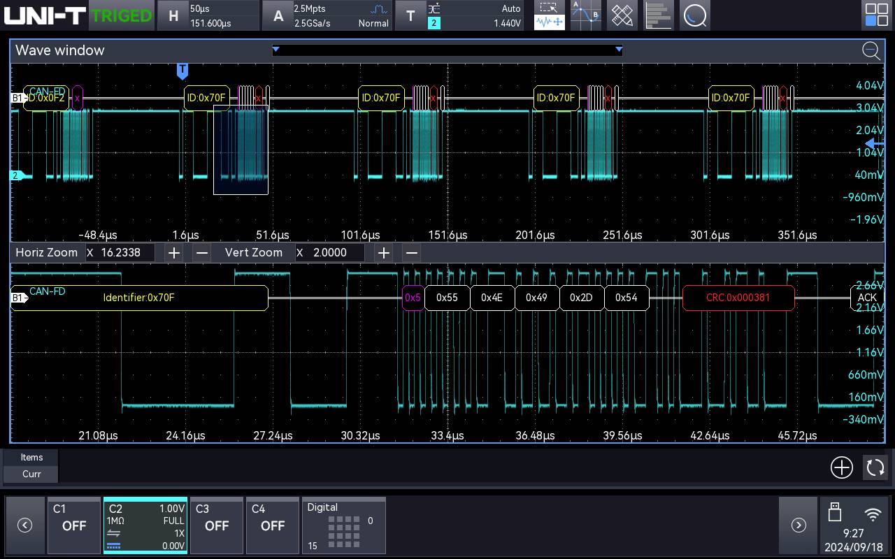 Uni-T MSO5000HD-CANFD Software-Option 1 St.-0