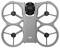 Grauer DJI-Quadcopter mit vier Schutzvorrichtungen für Ducted-Propeller und einem zentralen Kameramodul, von oben auf weißem Hintergrund dargestellt.
