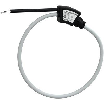 Aufgerolltes graues Elektrokabel mit schwarzem Stecker und freiliegendem Metallanschluss auf weißem Hintergrund.