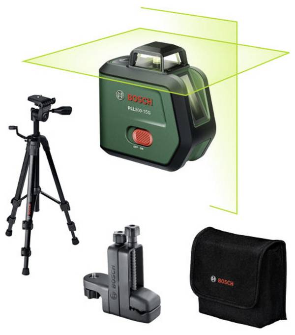 Bosch Home and Garden PLL360-15G Premium Set Kreuzlinienlaser   Reichweite (max.): 15 m