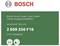 Bosch-Produktetikett mit Robert Bosch Power Tools GmbH, Stuttgart/Deutschland, Website www.bosch-diy.com, Teilenummer 2 609 256 F16 und Sicherheitssymbolen.