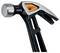 Nahaufnahme eines Fiskars Klauenhammers mit 16 oz Schlagfläche aus Metall und schwarzem Griff auf weißem Hintergrund.