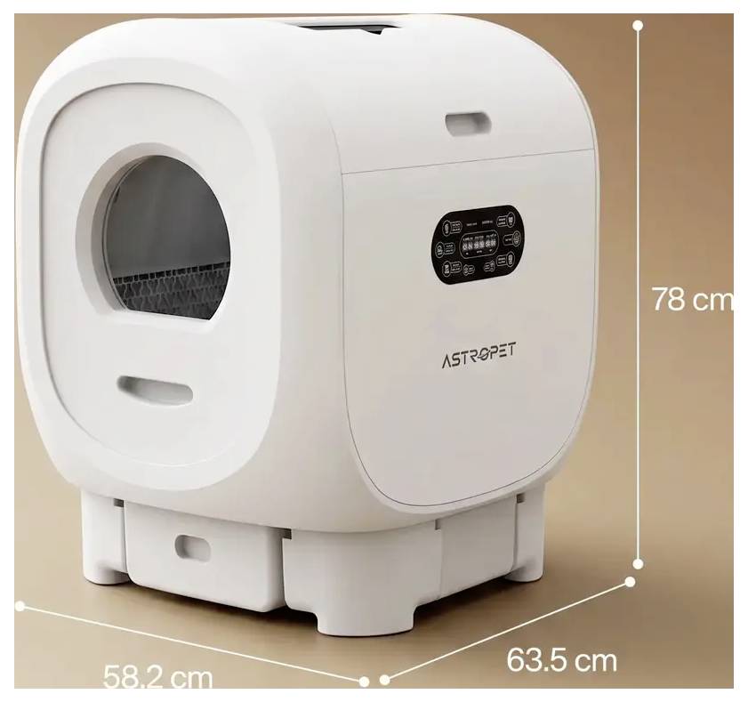 Astropet Jupiter Pro - XXL Selbstreinigende Katzentoilette Katzenklo Weiß 1 St.-2