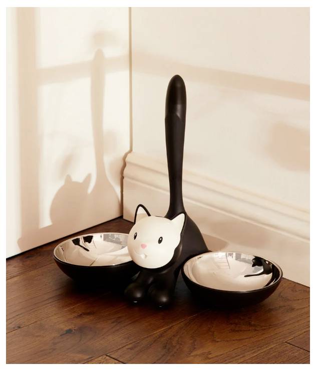 Alessi Alessi Katzennapf Tigrito black AMMI09 B Futterschale Schwarz, Weiß 1 St.-1