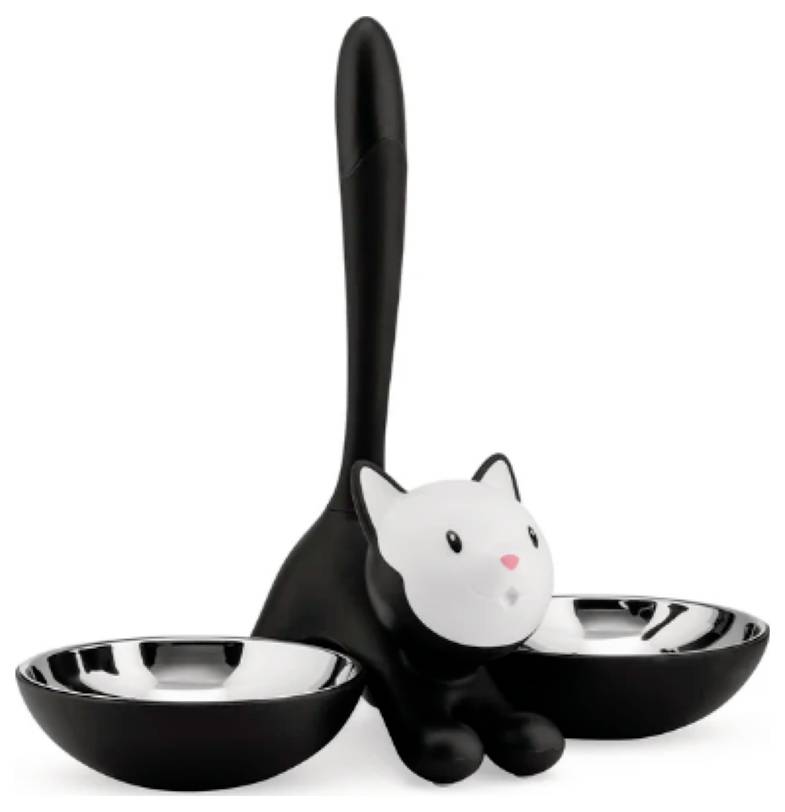 Alessi Alessi Katzennapf Tigrito black AMMI09 B Futterschale Schwarz, Weiß 1 St.-2
