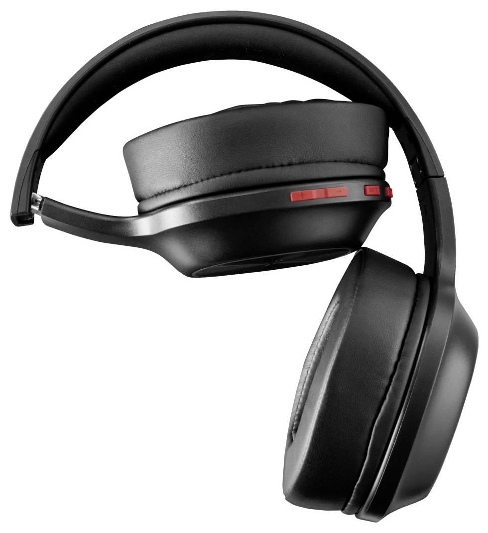 Schwarze Over-Ear-Funkkopfhörer mit Kopfbügel, auf weißem Hintergrund dargestellt.