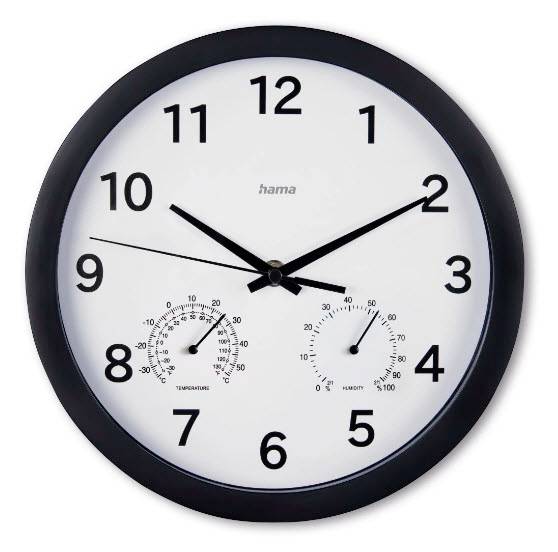Hama 00185868 Quarz Wanduhr 25 cm x 250 mm x 250 mm x 40 mm Schwarz-0