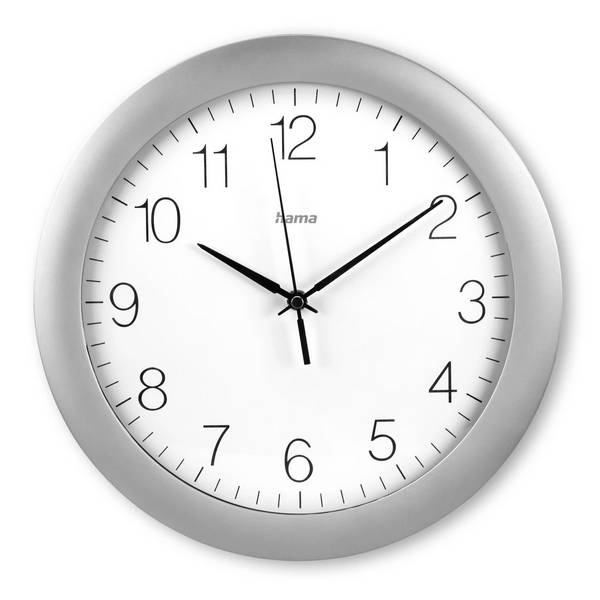 Hama 00185872 Funk Wanduhr 30 cm x 300 mm x 300 mm x 52 mm Silber