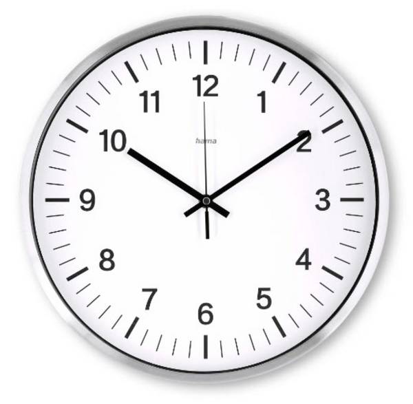 Hama 00185877 Funk Wanduhr 35 cm x 350 mm x 350 mm x 35 mm Silber