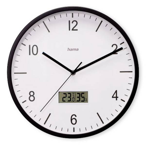Hama 00185887 Funk Wanduhr 35 cm x 350 mm x 350 mm x 40 mm Schwarz
