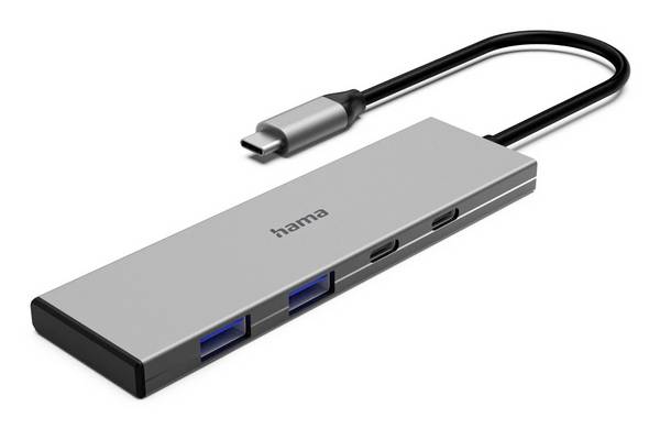 Hama 00200147 USB-Hub 4 Port USB-C® (USB 3.2 Gen 2), USB-A (USB 3.2 Gen 2), USB-C® PD USB 3.2 Gen2 10 GBit/s  Grau