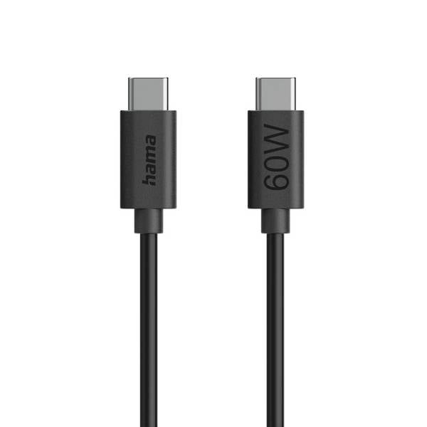 Hama USB-C® Kabel USB 2.0 USB-C® Stecker 1.2 m Schwarz mit USB 00086446