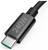 Schwarzes USB-A-zu-USB-C-Kabel mit Hama-Branding, gezeigt mit vollgroßem USB-A-Stecker und kleinerem USB-C-Anschluss am anderen Ende.