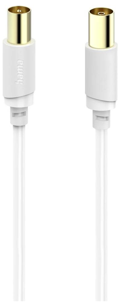 Zwei weiße HIMA-Koaxial-Audioadapterkabel mit vergoldeten Steckern, nebeneinander auf weißem Hintergrund dargestellt.