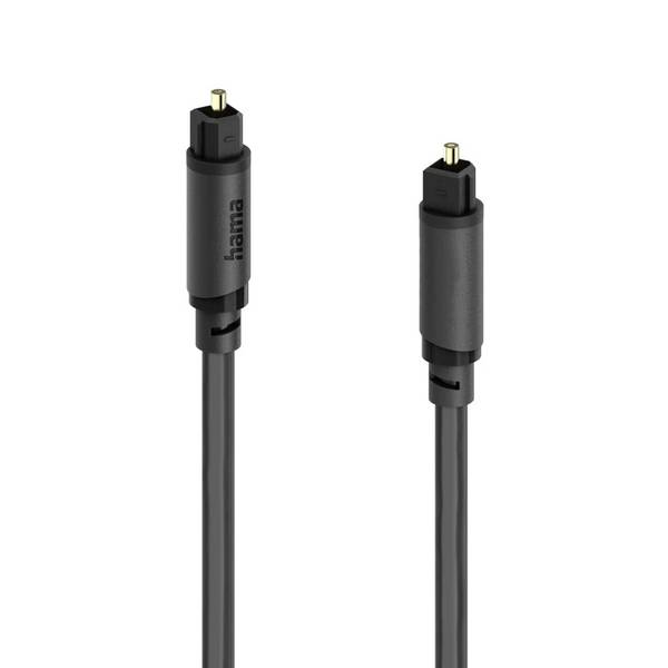 Hama 00202017 Toslink Audio Anschlusskabel [1x Toslink-Stecker (ODT) - 1x Toslink-Stecker (ODT)] 3 m Schwarz vergoldete Steckkontakte