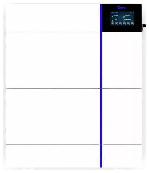 Weiße modulare Geräte mit vertikaler blauer Akzentuierung und digitaler Steuerfeld-Anzeige oben rechts.