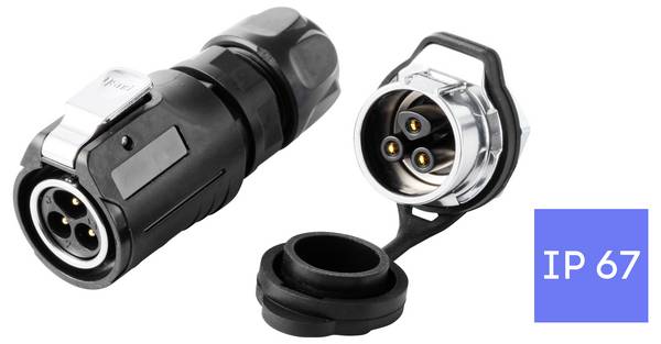 TRU COMPONENTS TC-15034216 Steckverbinder-Set Wasserdichter Steckverbinder Gesamtpolzahl: 3   1 St.