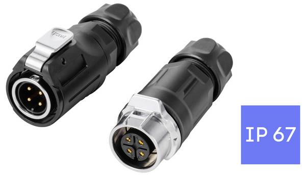 TRU COMPONENTS TC-15034236 Steckverbinder-Set Wasserdichter Steckverbinder Gesamtpolzahl: 4   1 St.