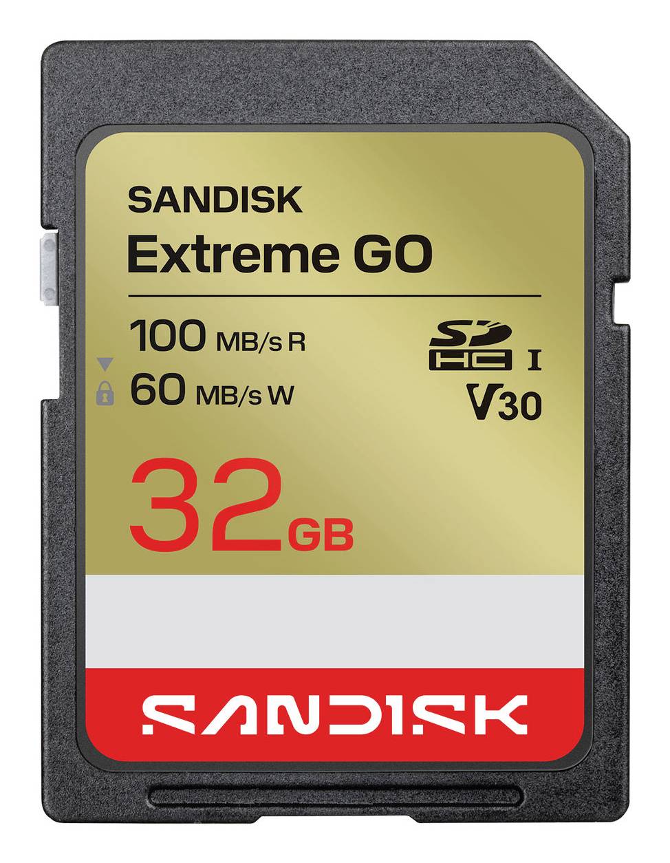 SanDisk Extreme GO SD-Karte, 32GB, mit 100 MB/s Lesegeschwindigkeit und 60 MB/s Schreibgeschwindigkeit, UHS-I V30.