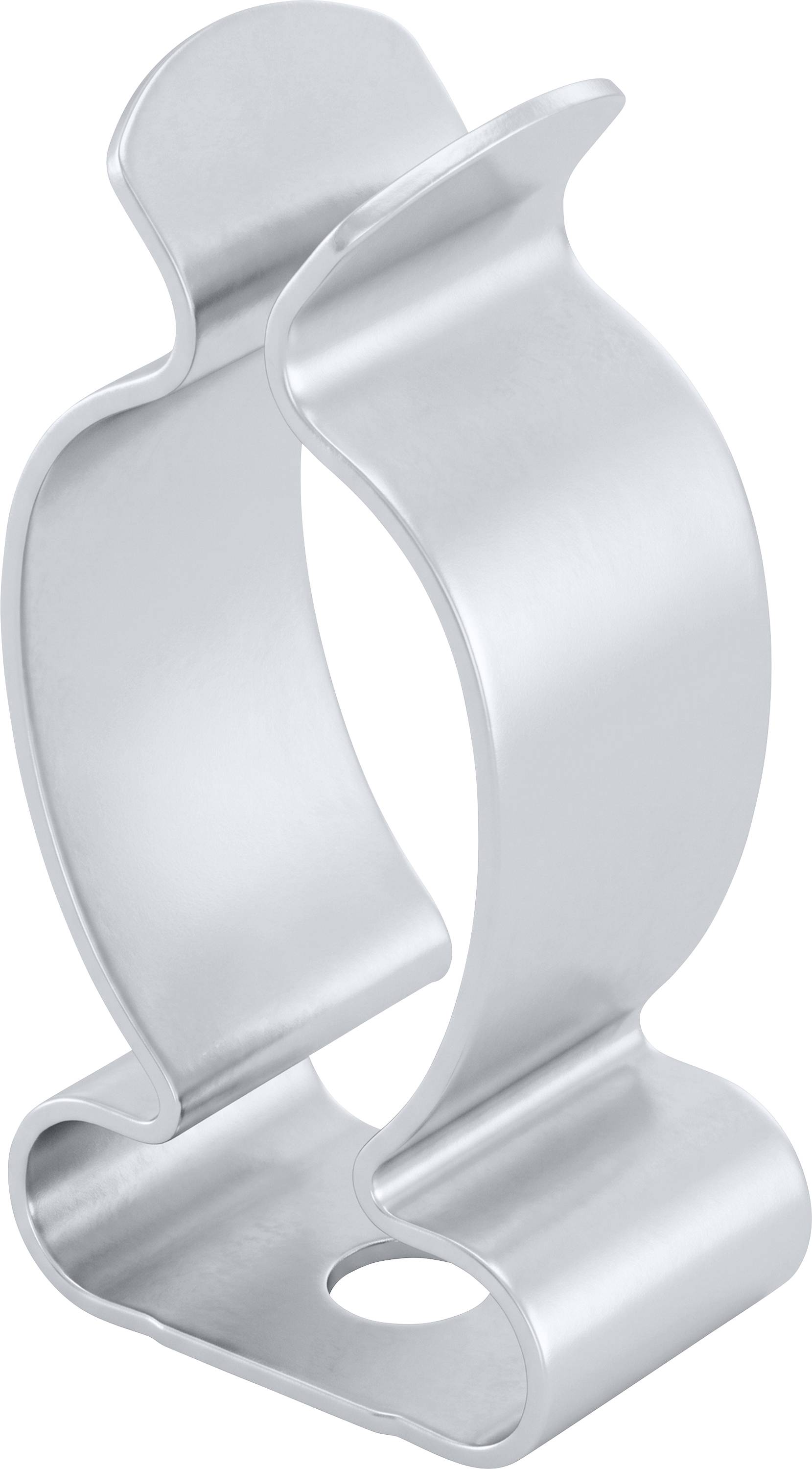 TRU COMPONENTS EMV-Kabelhalteklammer Montageloch-Durchmesser 3.2 mm Klemm-Ø (max.) 17 mm Plattenstärke (max.) 0.5 mm Federstahl, verzinkt Silber 1 St.
