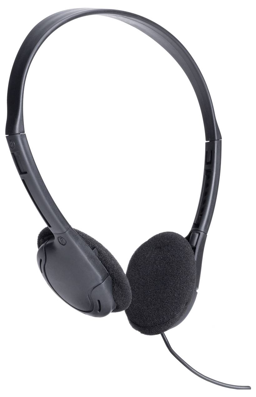 Schwarzes Over-Ear-Headset mit angebautem Mikrofon-Ausleger auf neutralem weißem Hintergrund.