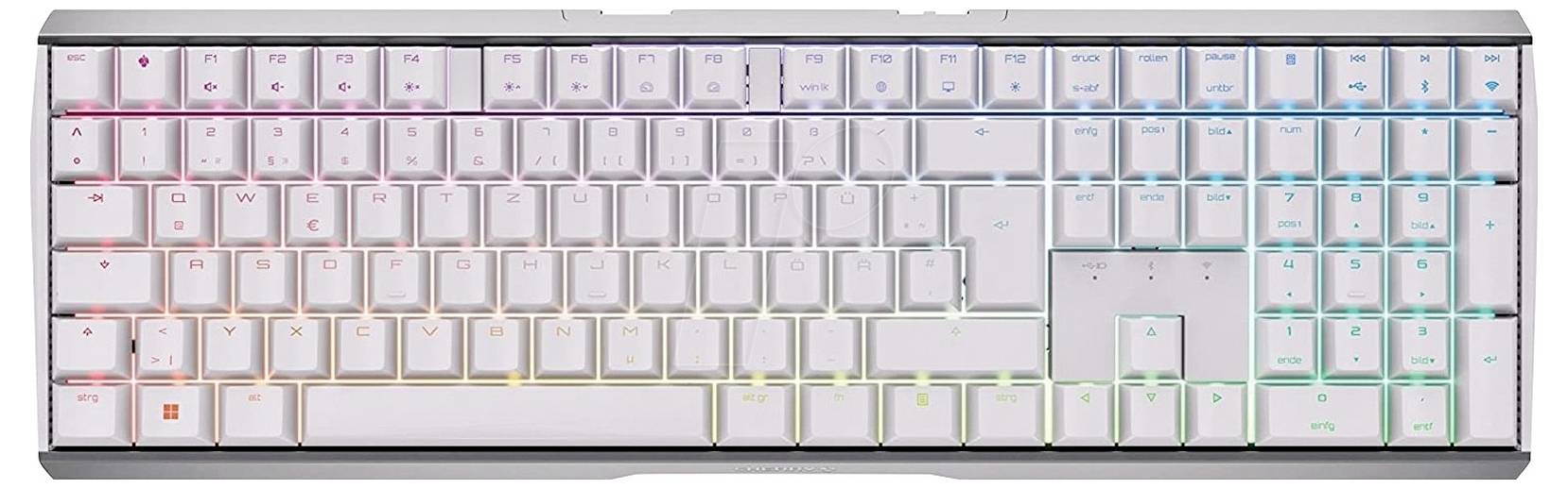 Cherry XTRFY MX 3.0S Wireless RGB Bluetooth®, Funk Tastatur Deutsch, QWERTZ Weiß RGB-Beleuchtung-3