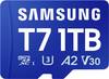Samsung T7 microSDXC-Karte Retail 1 TB UHS-I U3, A2 Application Performance Class, Class 10, v30 Video Speed Class