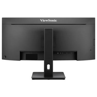 ViewSonic ColorPro 27-Zoll IPS Monitor mit 120 Hz und 100% sRGB auf einem silbernen Ständer.