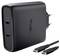 Black Trust USB-Wandladegerät mit zwei USB-C-Anschlüssen und angebrachten dualen USB-C-Kabeln