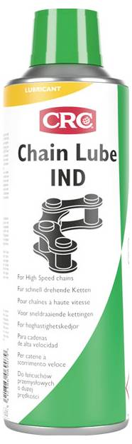 CRC Chain Lube IND Sprühdose für Motorradkettenschmierung, gekennzeichnet mit „Für Hochgeschwindigkeitsketten" und „Pour chains a haute vitesse".