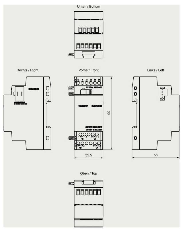 Siemens Logo! 9 6ED1055-1MB00-0BA3 SPS-Erweiterungsmodul 24 V/DC, 12 V/DC-1