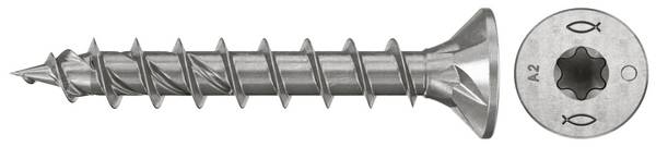 Fischer 574069  Spanplattenschraube 5 mm 35 mm TX    rostfreier Stahl  200 St.