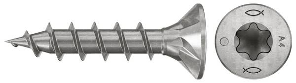 Fischer 574148  Spanplattenschraube 4 mm 30 mm TX    rostfreier Stahl  200 St.