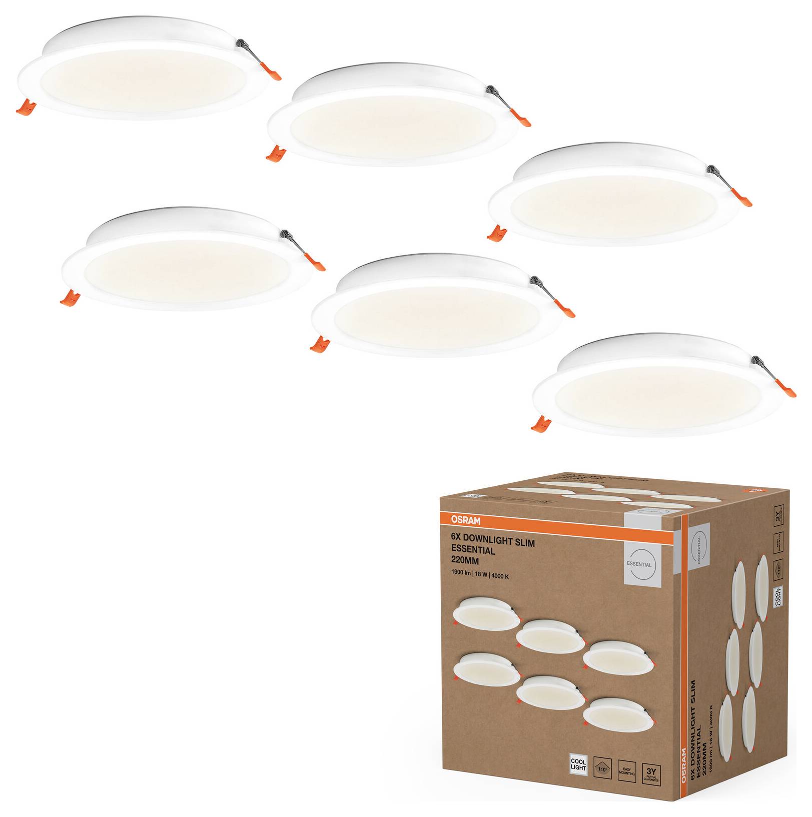 OSRAM 4099854478659 Essential Downlights 18W 220mm 840 White LED-Einbauleuchte LED LED fest eingebaut 18 W-1