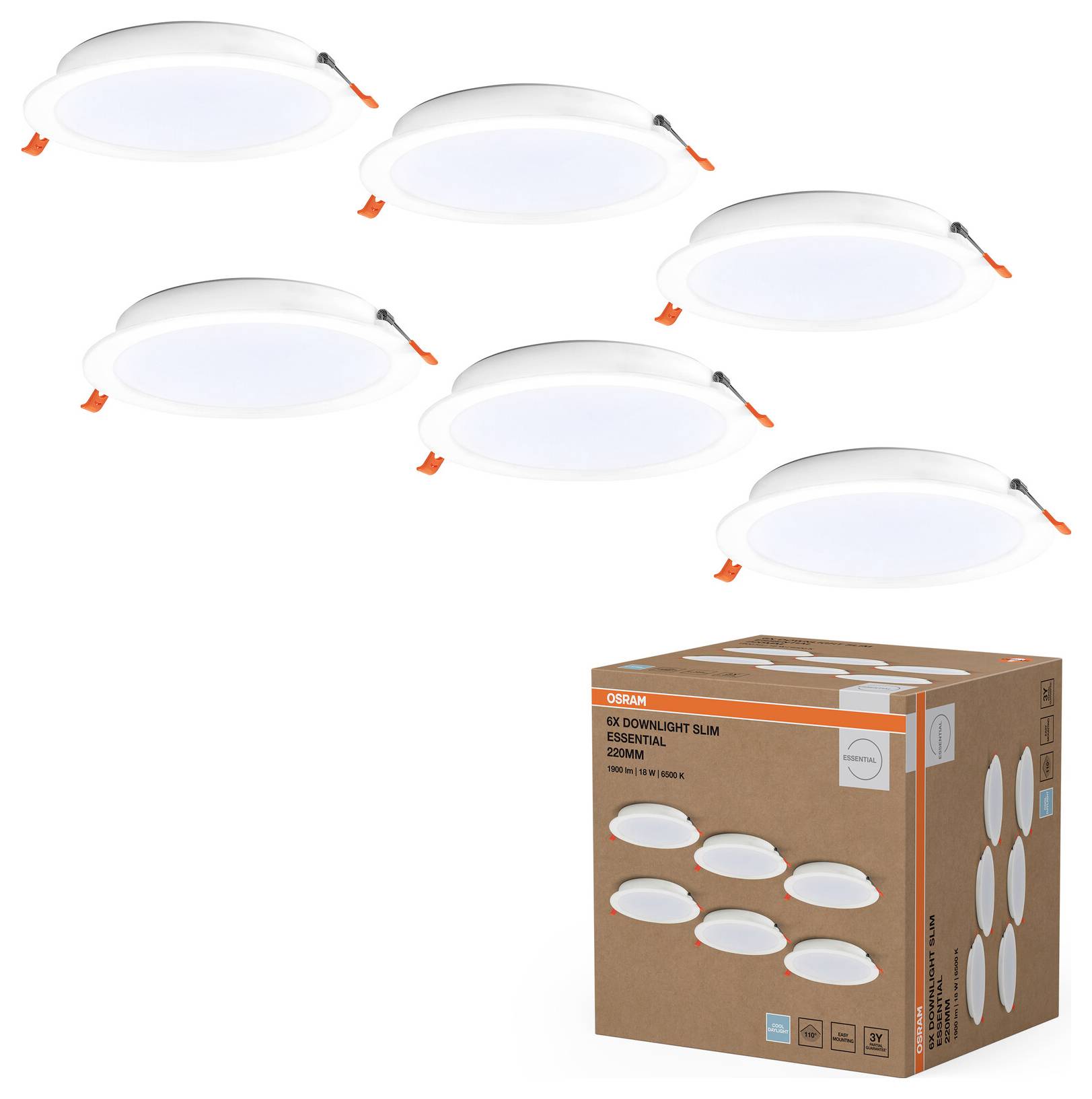 OSRAM 4099854478710 Essential Downlights 18W 220mm 865 White LED-Einbauleuchte-1