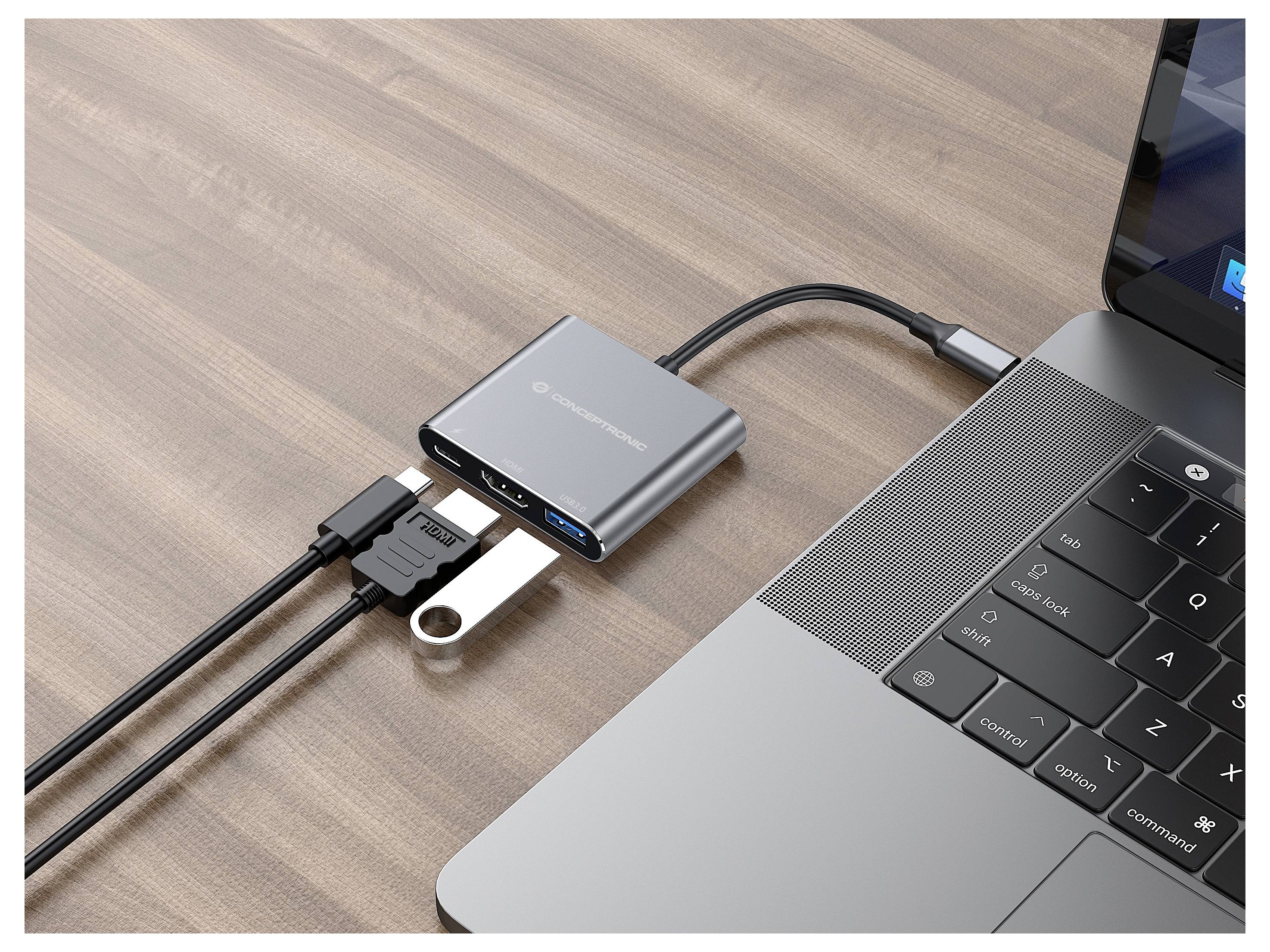 Conceptronic Notebook Dockingstation DONN18G 3-in-1 USB 3.2 Gen 1 Docking St-4